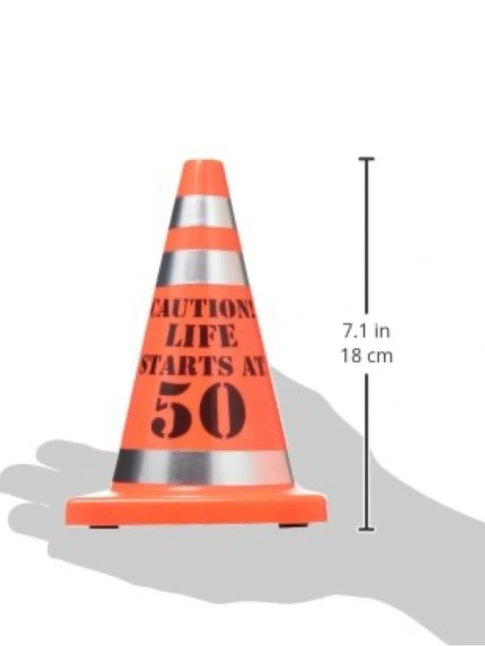 Orange 50th Birthday Mini Traffic Cone Party Decor